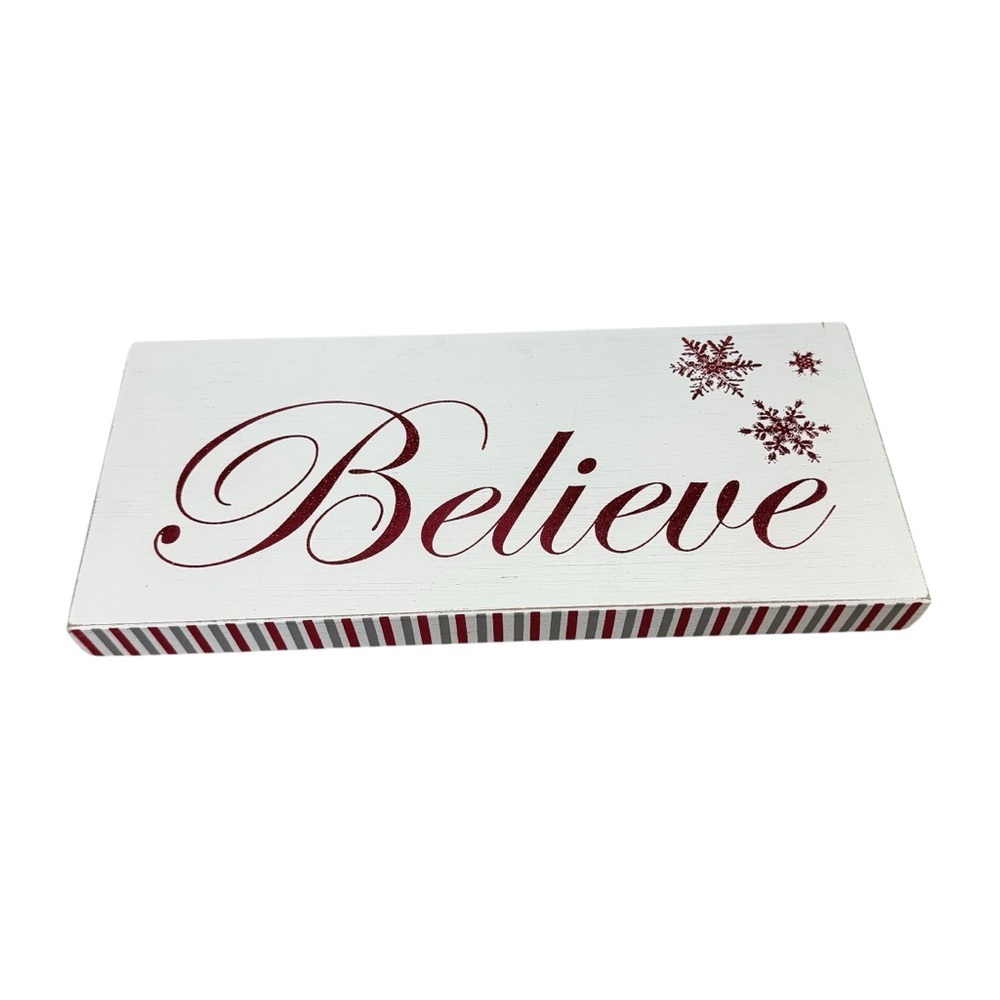 Holiday Inspirational Wall Art - Burgundy Snowflake Design 18”